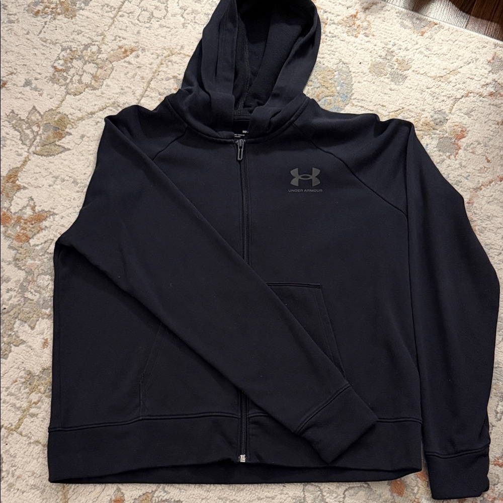 Under Armour Black Zip-Up Hooded Sweatshirt
